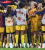 El festejo de las jugadoras del Barcelona por llegar a una nueva final de la Champions (Fuente: EFE)