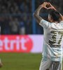 Mateo Coronel festeja su gol en Tucumán (Fuente: NA)