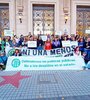 En Rosario hubo concentración frente a Gobernación.  (Fuente: ATE Rosario)