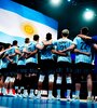 Postal patriótica de la Selección Argentina de vóley. (Fuente: Prensa feva)