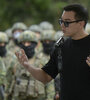 Noboa habla durante la ceremonia de inicio de obra de la cárcel de Santa Elena. (Fuente: AFP)