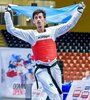 El taekwondista merlense Lucas Guzmán llegó a pelear por el bronce en los últimos Juegos. En París va por la revancha. (Fuente: @panamerican_taekwondo_union)