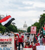 Manifestantes propalestina protestan frente al Capitolio. (Fuente: AFP)