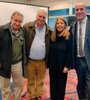 José Sacheri, Arturo Larrabure, Silvia Ibarzábal y el historiador Sebastián Miranda.