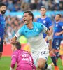 Santiago Sosa hizo el primero de Racing en el Presidente Perón. (Fuente: Fotobaires)