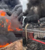 Incendio en el Parque Industrial de Gualeguaychú (Fuente: Captura de vídeo )