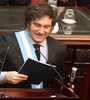 El presidente Javier Milei en la presentación del proyecto de Presupuesto 2025. (Fuente: AFP)