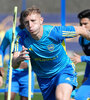 Barinaga durante el entrenamiento.