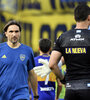 Romero y todo Boca le protestaron al árbitro Ramírez por la decisión final (Fuente: Fotobaires)