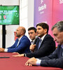 El anuncio lo hizo Pullaro con los presidentes de Central, Gonzalo Belloso y de Newell's, Ignacio Astore. (Fuente: Prensa Gobernación Santa Fe)