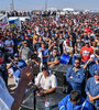 El sindicalista Guillermo Pereyra en febrero de este año durante una asamblea de trabajadores petroleros (Fuente: NA)