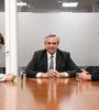 Gisela Marziotta y Matías Lammens en las oficinas de Alberto Fernández.