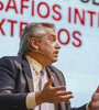 El candidato a Presidente del Frente de Todes, Alberto Fernández, en el evento organizado por el Grupo Clarín.