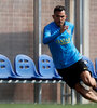 Tevez durante el entrenamiento de ayer en el predio de Casa Amarilla.