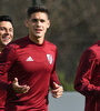 Martínez Quarta, Ignacio Fernández y Enzo Pérez durante la práctica. (Fuente: Prensa River)