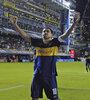 Riquelme en uno de sus festejos en la cancha de Boca. (Fuente: NA)