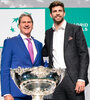 David Haggerty junto a Gerard Piqué, futbolista y presidente del Grupo Kosmos. (Fuente: AFP)