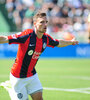 El festejo de gol de Bruno Pittón, al inicio del encuentro. (Fuente: Fotobaires)