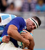 Tomás Lavanini en acción vs. Francia. (Fuente: EFE)