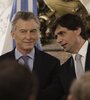 El Presidente junto al ministro de Hacienda, Hernán Lacunza. (Fuente: Jorge Larrosa)