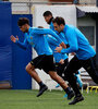 Más e Izquierdoz practican en Casa Amarilla pensando en el Superclásico.