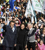 Axel Kicillof junto a Sergio Massa y a Mario Meoni en Junín. 