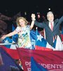 Piñera y Morel, durante la victoria del candidato de derecha. (Fuente: AFP)