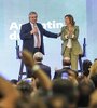 Alberto Fernández junto a la candidata a intendenta de La Plata, Florencia Saintout. (Fuente: NA)