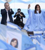 Alberto Fernández y Cristina Kirchner cerraron ante una multitud en la rambla marplatense. (Fuente: AFP)