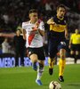 Borré, durante el 2-0 copero ante Boca en el Monumental. (Fuente: Alejandro Leiva)