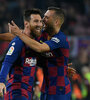 Messi celebra el primero de sus dos goles para Barcelona. (Fuente: AFP)