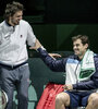 Gastón Gaudio con Guido Pella en las finales de Madrid. (Fuente: NA)