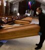 Ataúdes en la iglesia San Giuseppe en Seriate, Lombardía. (Fuente: AFP)