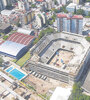 El megaestadio, emplazado entre Humdoldt, Corrientes y las vías del Ferrrocarril San Martín en Villa Crespo, sigue avanzando y destruyendo el barrio.