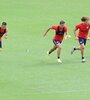 Los jugadores de San Lorenzo durante un entrenamiento. (Fuente: Fotobaires)