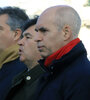 Etchevehere junto a Daniel Pelegrina (SRA) y Horacio Rodríguez Larreta. (Fuente: NA)