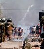 Protesta en El Bosque, un suburbio de Santiago, por la falta de alimentos. (Fuente: EFE)