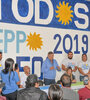 Domingo Peppo, durante una actividad de campaña hoy en San Martín.