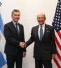 El presidente Mauricio Macri junto al secretario de Comercio de Estados Unidos, Wilbur Ross.