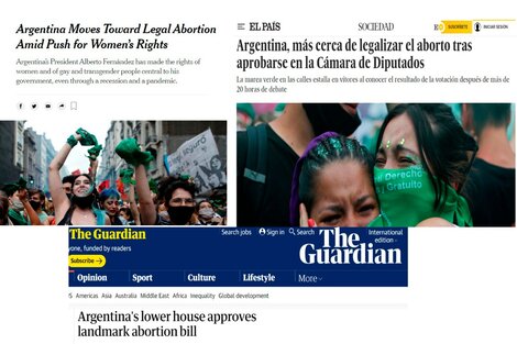 Aborto legal: cómo reflejaron los medios extranjeros la media sanción