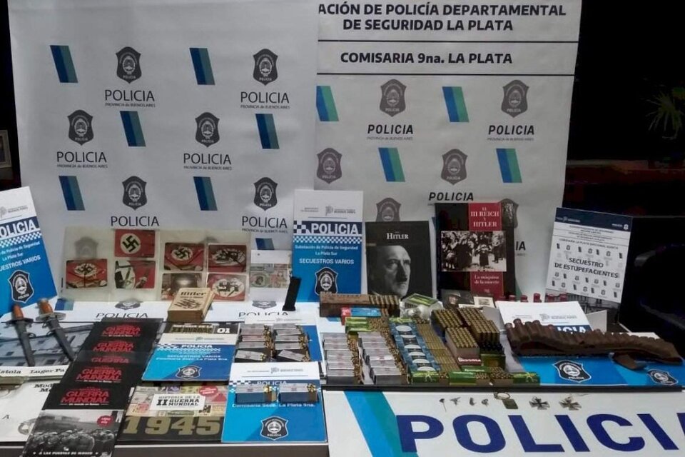La Plata: un arsenal y objetos con simbología nazi en un allanamiento por amenazas