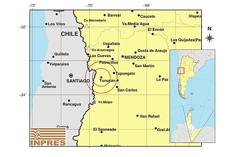 Se registró un sismo en Mendoza