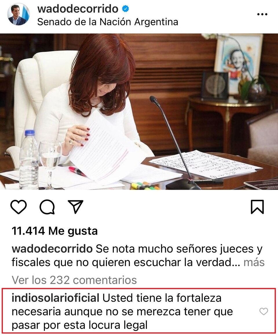 El contundente mensaje de apoyo del Indio Solari a Cristina Kirchner 