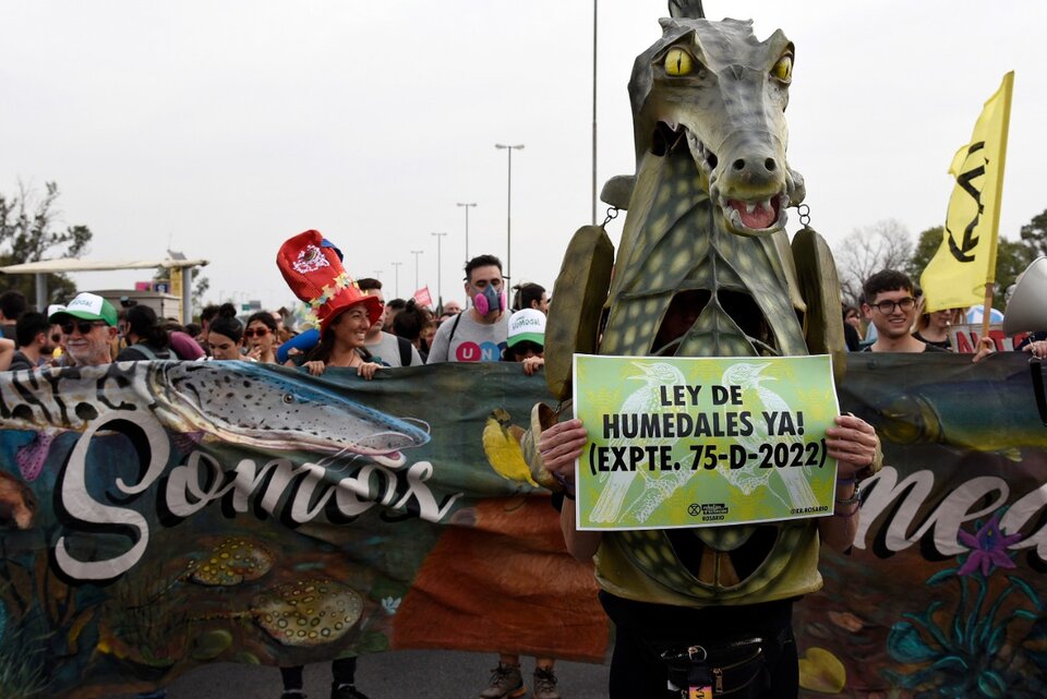 Histórica marcha en Rosario por los humedales; mas de 10 mil personas contra las quemas y por una ley urgente.