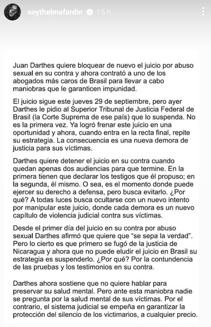 Thelma Fardin contó que Darthés solicitó que no se reanude el juicio por abuso sexual 1 655598 captura 20de 20pantalla 202022 09 28 20113542telma1