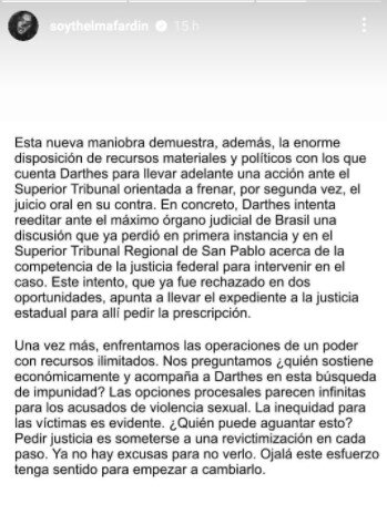 Thelma Fardin contó que Darthés solicitó que no se reanude el juicio por abuso sexual 2 655598 telma2 0