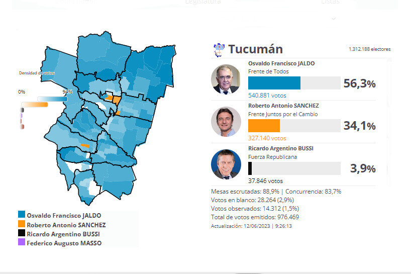 Elecciones en Tucumán: mapa interactivo con los resultados