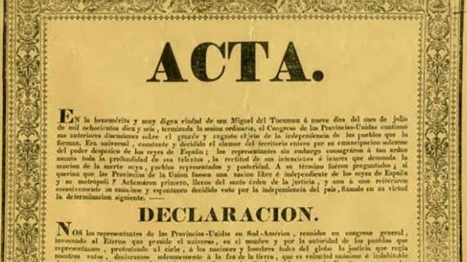La Aduana recuperó un impreso original de la declaración de la Independencia de 1816