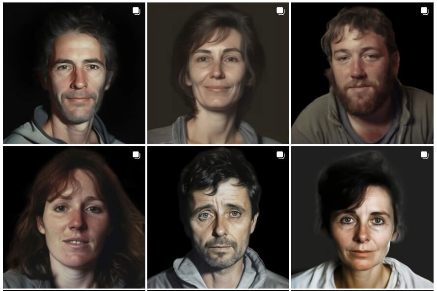 Un artista usó inteligencia artificial para imaginar los rostros de los nietos apropiados