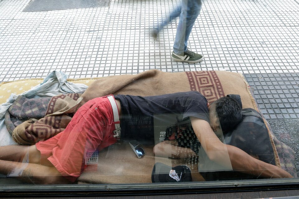 Personas en situación de calle: Concentración en Plaza de Mayo
